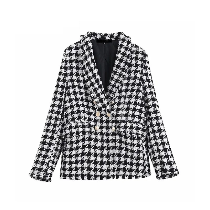 Outerwear Plaid Blazer Women's Classic Blazer