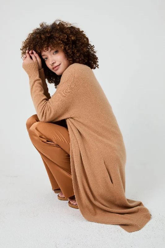 + Beryll Debbie Long Cashmere Cardigan | Almond Rayon Fabric Velvet Fabric Corduroy Fabric