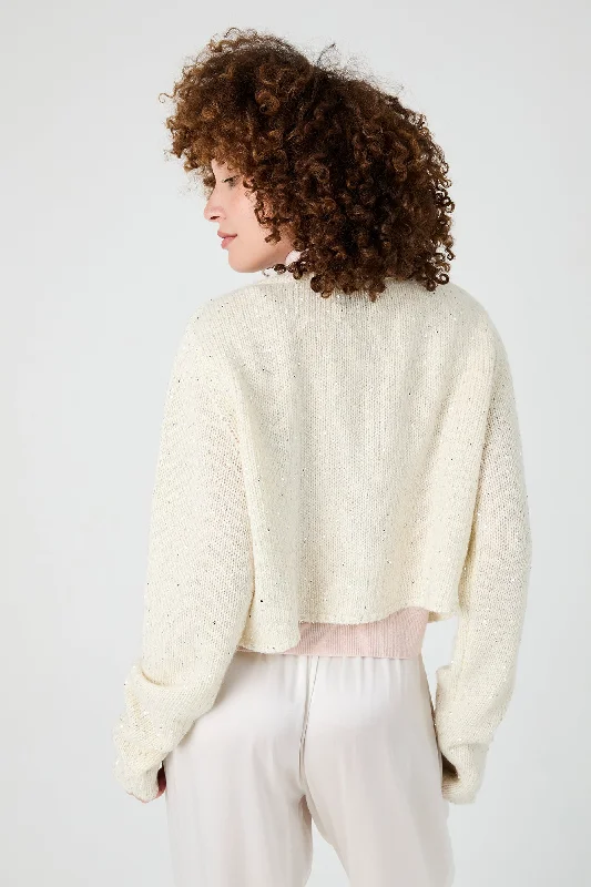 + Beryll Katharine Cropped Sparkle Cardigan | Snowflake Hooded Cardigan Collared Cardigan Shawl Collar