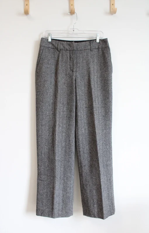 JG Hook Vintage Wool Blend Black & Gray Tweed Trouser Pants | 8 Trousers cozy soft