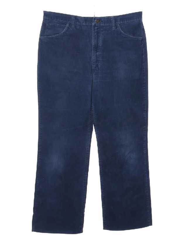 Navy Corduroy Trousers - W34 L26 Trousers cozy comfortable