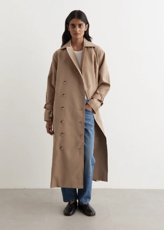 Signature Trench Coat Denim Leather Suede