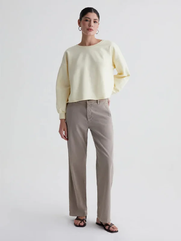 Caden Straight Trouser - Sulfur Desert Taupe Trousers Spring Floral