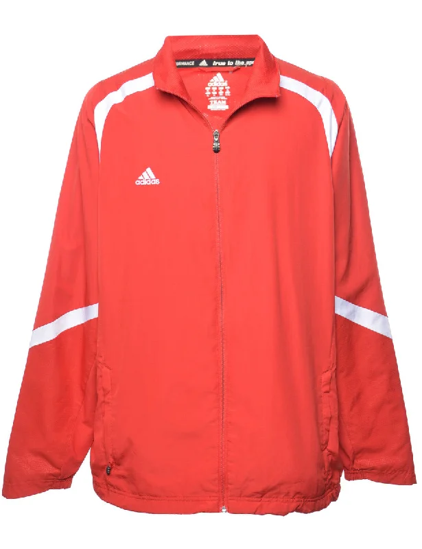 Adidas Red Zip-Front Jacket - XL Fleece Jacket Down Jacket Feather Jacket