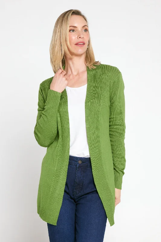 Dani Cotton Cardigan - Green Cashmere Blend Cotton Blend Poly Blend