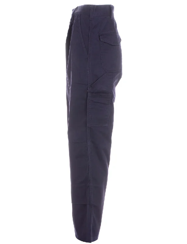 Label Navy Cropped Cargo Trousers Trousers Travel Practical