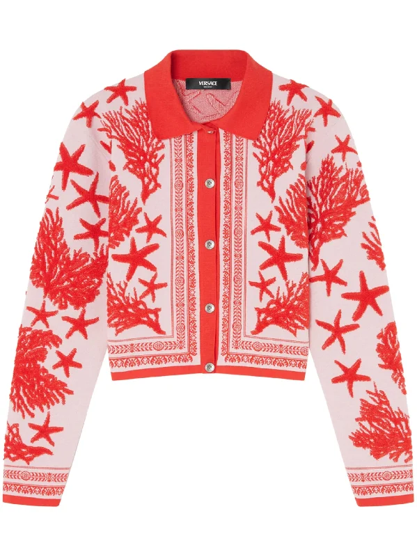 Versace La Vacanza Polo Cardigan Fleece Cardigan Nylon Polyester