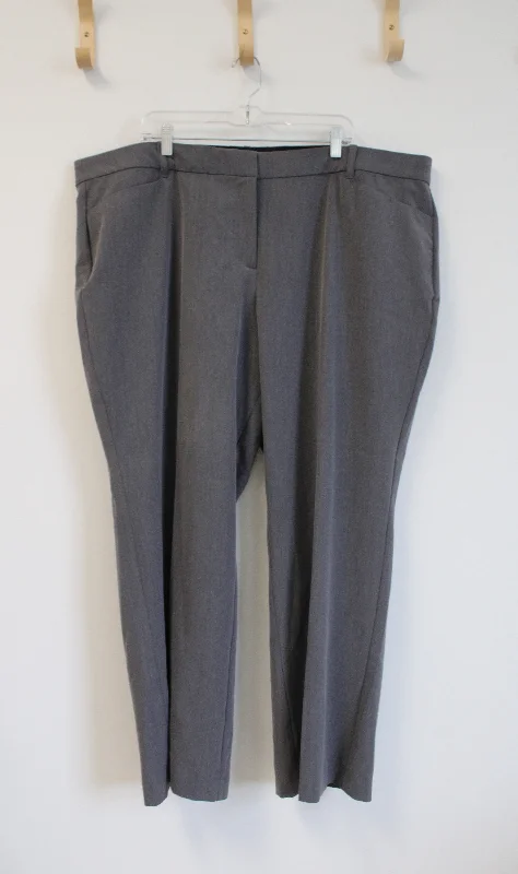 NEW Lane Bryant Elastic Waistband Gray Trouser Pants | 26R Trousers Gym Athletic