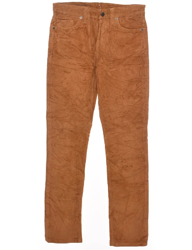 Patagonia Corduroy Brown Straight-Fit Trousers - W30 L31 Trousers Handmade Artisanal