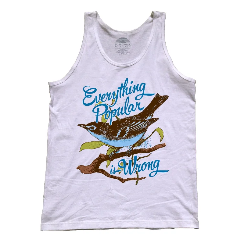 Unisex Everything Popular is Wrong Bird Tank Top navy tank top