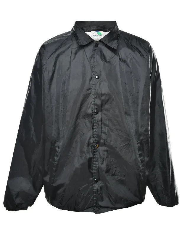 Black Classic Nylon Jacket - XL Insulated Jacket Fitted Jacket Loose Jacket