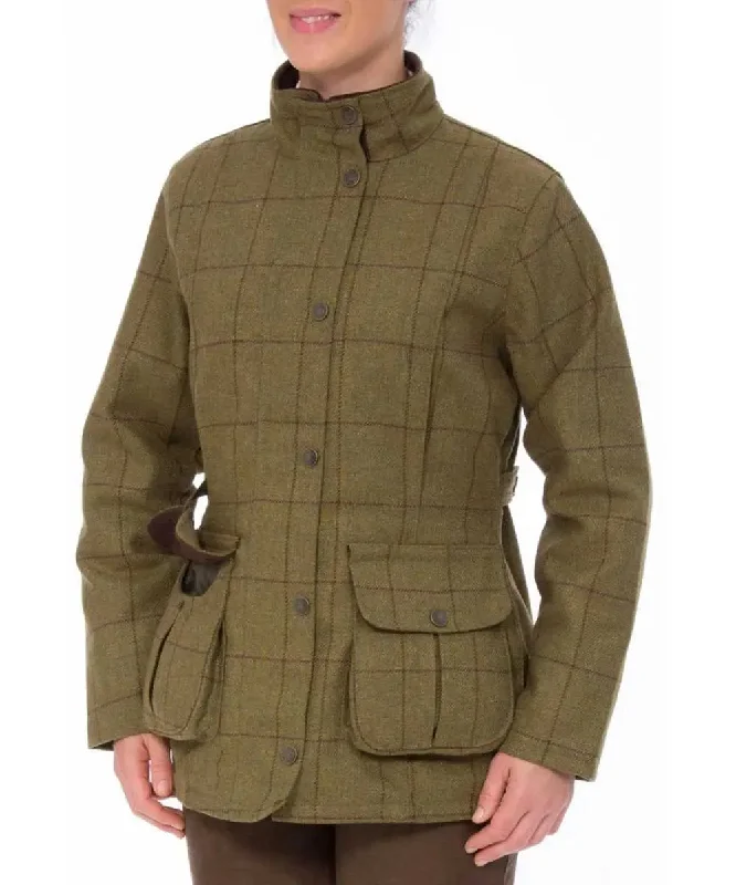 ALAN PAINE Rutland Shooting Coat - Ladies Tweed Waterproof - Lichen Blazer Duffle Coat Pea Coat