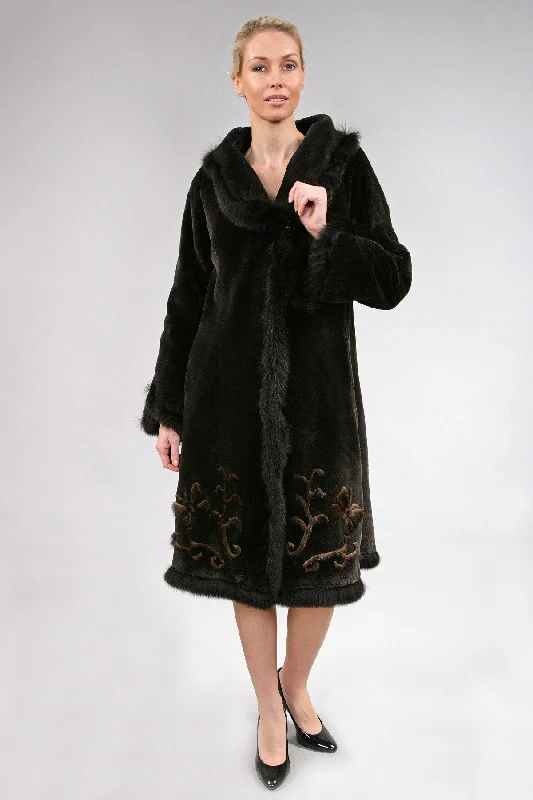 8 | Soft Lux Canadian Beaver Fur Coat Tailored Straight A-Line