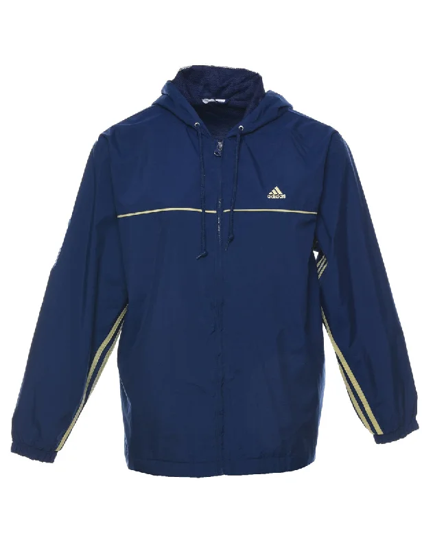 Adidas Navy Jacket - S Front Pockets Side Pockets Patch Pockets