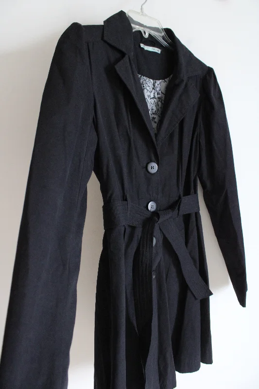 Maurices Black Lightweight Trench Coat | S Elasticated Drawstring Belted