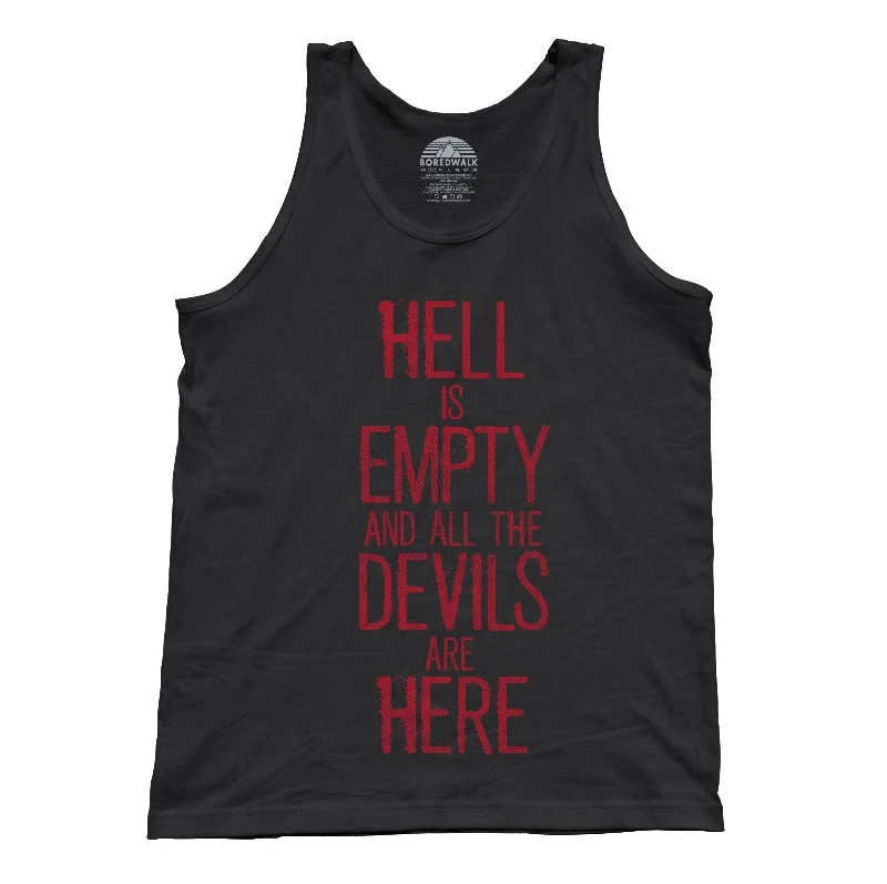 Unisex Hell is Empty and All the Devils are Here Shakespeare Tank Top neon tank top