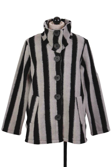 Liv 420453 Earn Your Stripes Swing Coat Faux Fur Real Fur Shearling