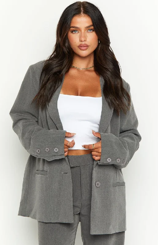 Allure Grey Blazer Women's Vintage Jacket