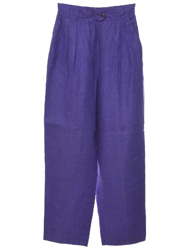 Purple Trousers - W26 L30 Trousers Velvet Soft