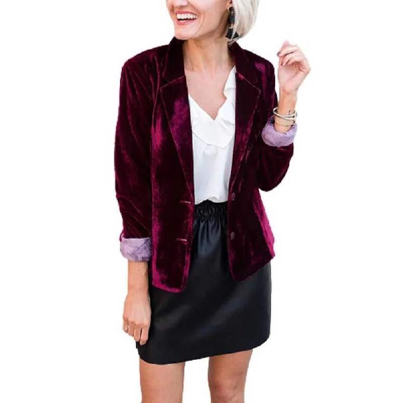 Autumn Velvet Blazers Casual Office Ladies Button Long Sleeve Business Korean Blazers WDC9740 Women's Elegant Suit