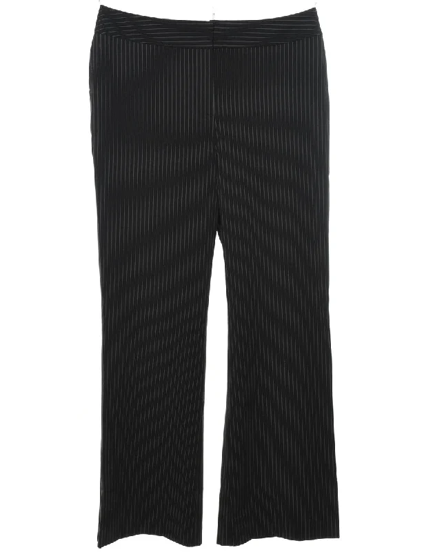 Pinstriped Black & White Trousers - W34 L30 Trousers stylish elegant