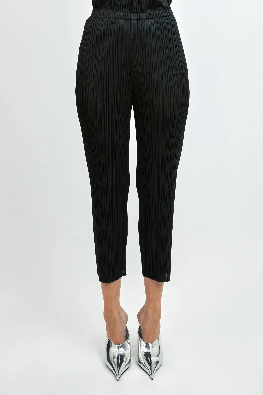 Pleats Please Issey Miyake SS24 Basics Trousers in Black Trousers Hiking Durable