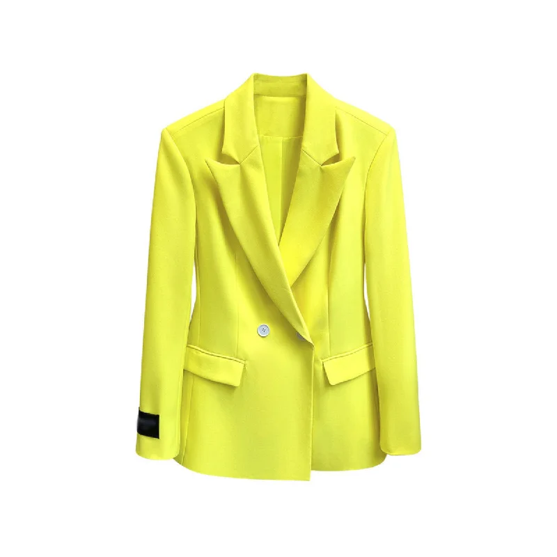 Minimalist Yellow Blazer Women's Elegant Suit