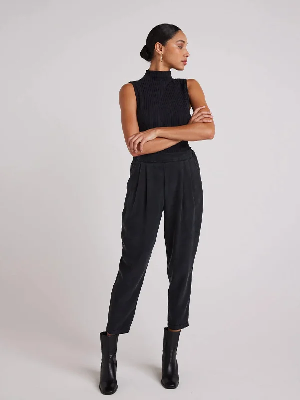 Nico Clean Waist Slouchy Trouser - Black Trousers Business Professional