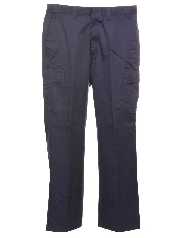 Navy Cargo Style Suit Trousers - W34 L33 Trousers Timeless Classic