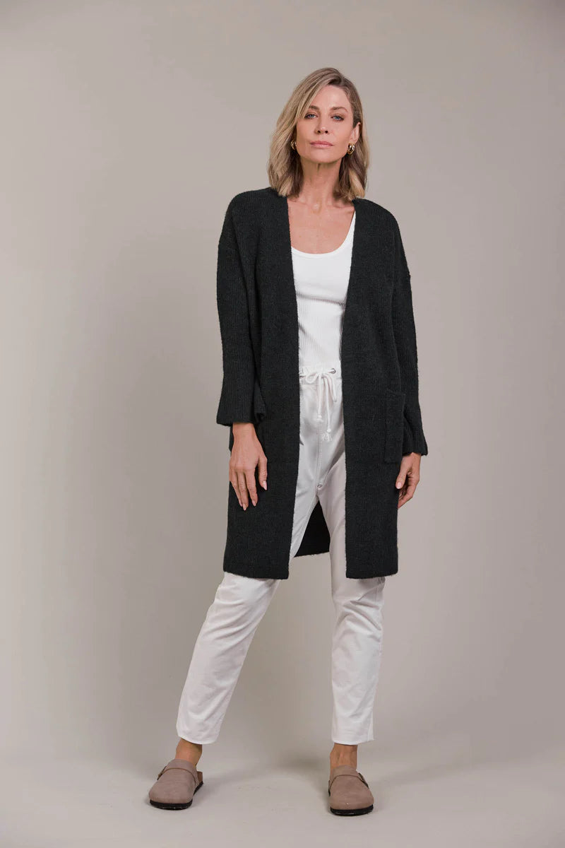 Merano Oversize Cardigan One Size - Charcoal Transparent Opaque Sheer