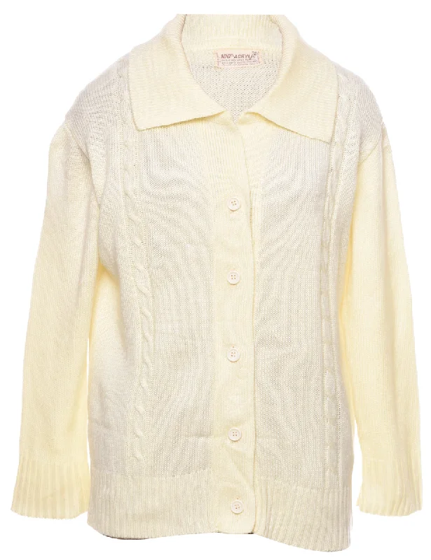 Cable Knit Cardigan - L Anti-Pilling Anti-Shrink Durable