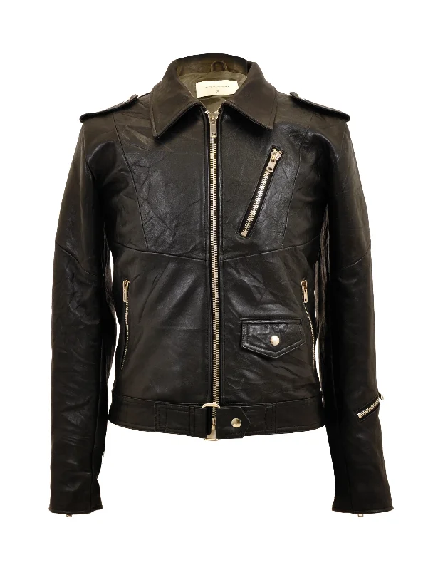 100% Recycled Leather Biker Jackets Anorak Shell Jacket Lightweight Jacket