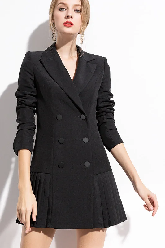 AUI-PLEATED BLAZER DRESS Women's High-End Blazer