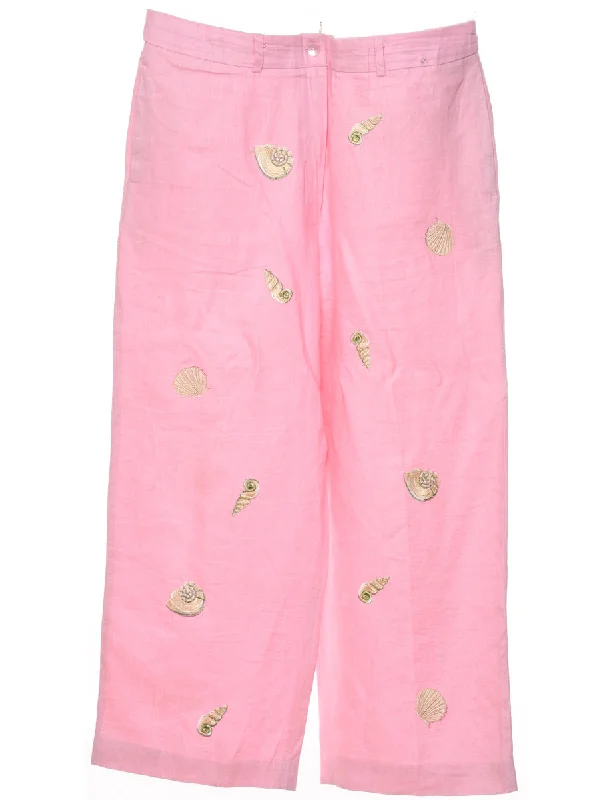 Pink Trousers - W32 L26 Trousers chic fashionable