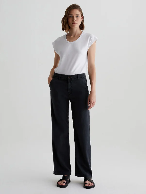 Caden Straight Trouser - Sulfur Black Trousers Capri Summer