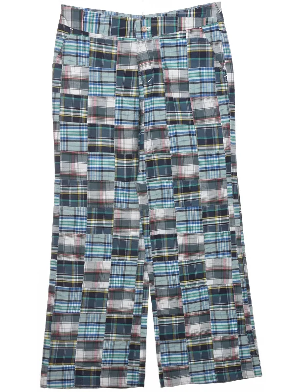 Patchwork Checked Trousers - W34 L32 Trousers Exclusive Limited