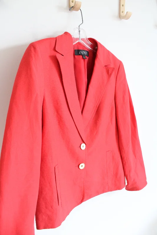 Kasper Poppy Linen Blend Blazer | 12 Women's Premium Blazer