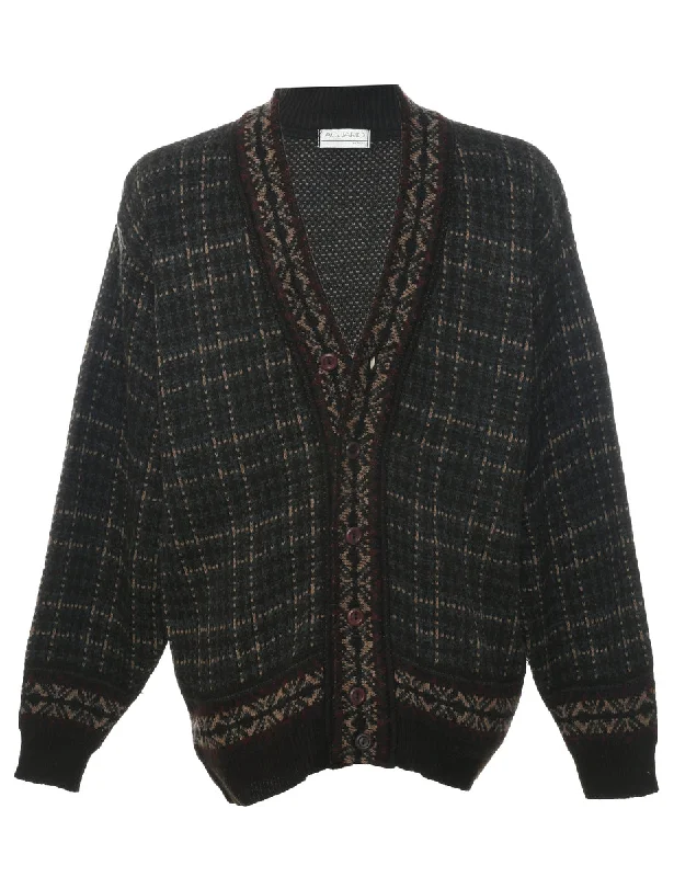 Dark Brown Cardigan - XL Stretchy Elastic Breathable