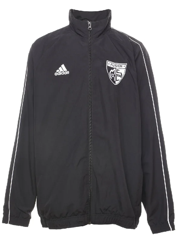 Adidas Dark Grey Nylon Jacket - L Fitted Jacket Loose Jacket Oversized Jacket