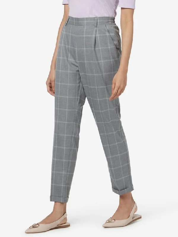 Wardrobe Grey Kori Checkered Kori Trousers Trousers Cargo pockets