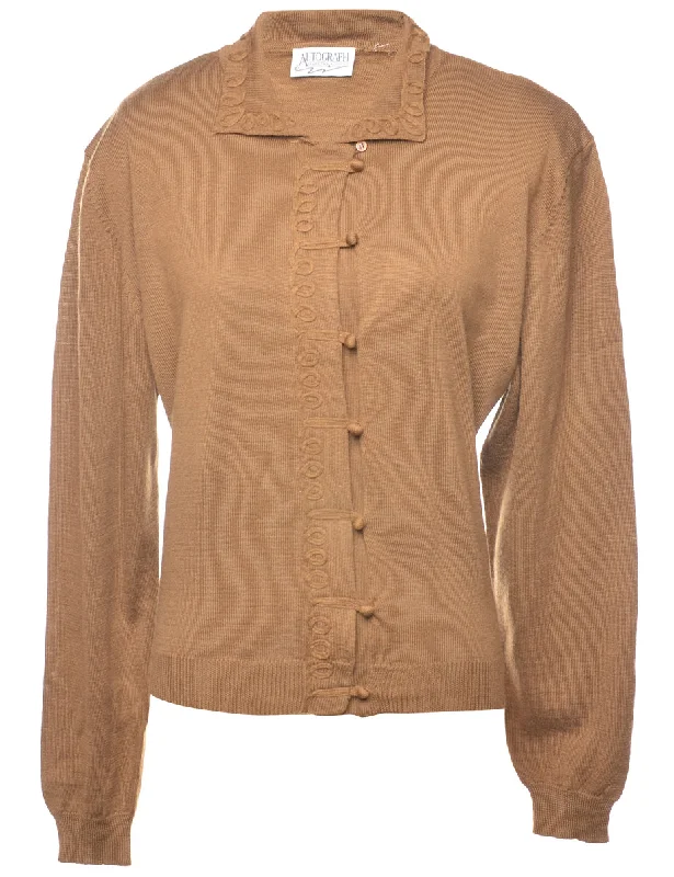 Button Front Cardigan - M Zippered Buttoned Snapped