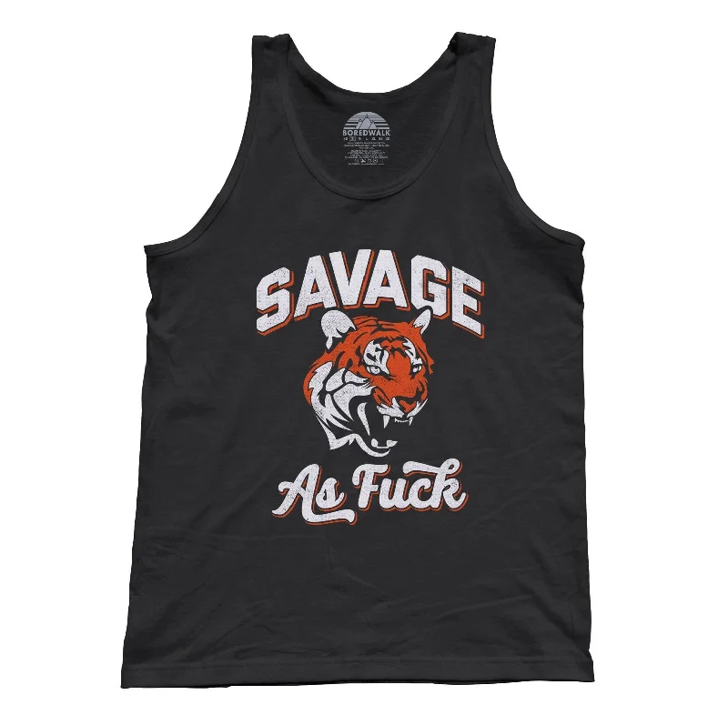 Unisex Savage as Fuck Tiger Tank Top ivory tank top