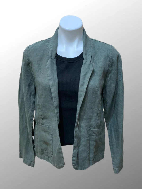 Linen Button Blazer Women's Elegant Jacket