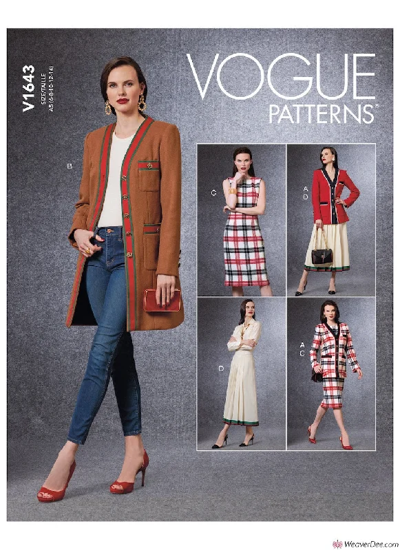 Vogue Pattern V1643 Misses' / Misses' Petite Jacket, Dress & Skirt Quilted Jacket Puffer Jacket Insulated Jacket