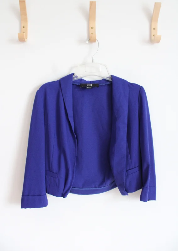 XXI Dark Blue Cropped Blazer | S Petite Women's Elegant Jacket