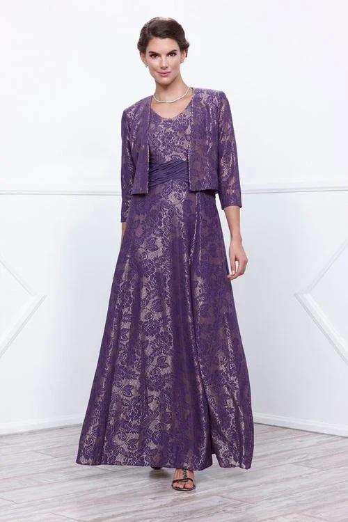 Nox Anabel - Lace Embroidered A-line Dress with Jacket 5139 Cotton Fabric Linen Fabric Terry Fabric