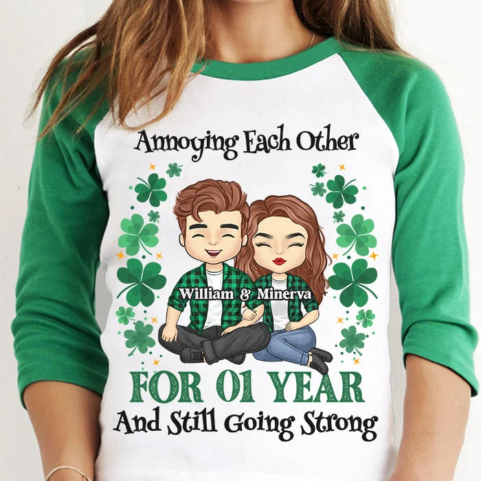 Annoying Each Other For So Many Years - Gift For Couples, Husband Wife, Personalized St. Patrick's Day Unisex Raglan Shirt