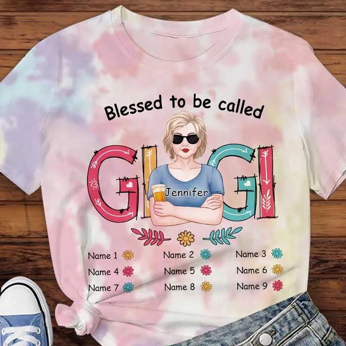 Blessed To Be Called Gigi - Gift For Mom, Grandma - Personalized Unisex All-Over Printed T-Shirt