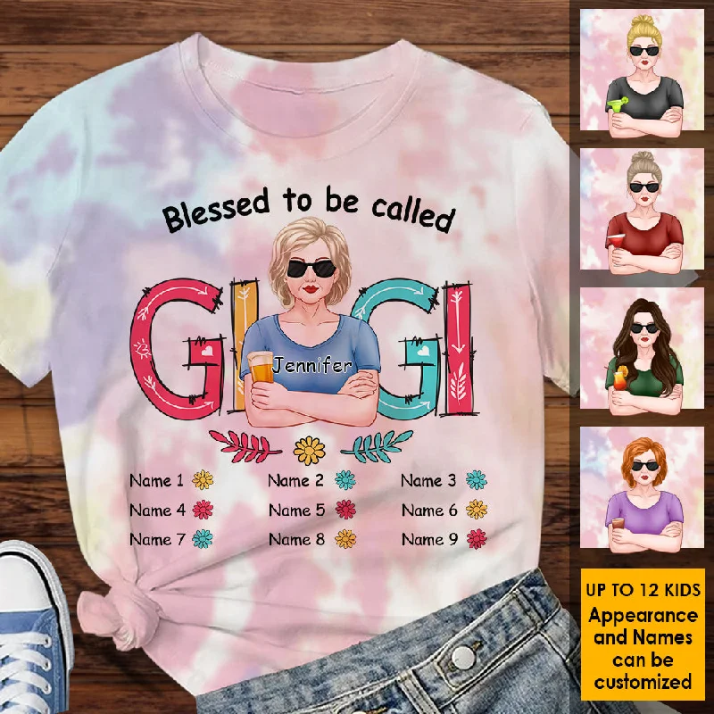 Blessed To Be Called Gigi - Gift For Mom, Grandma - Personalized Unisex All-Over Printed T-Shirt