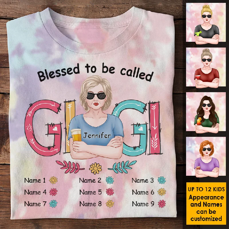 Blessed To Be Called Gigi - Gift For Mom, Grandma - Personalized Unisex All-Over Printed T-Shirt